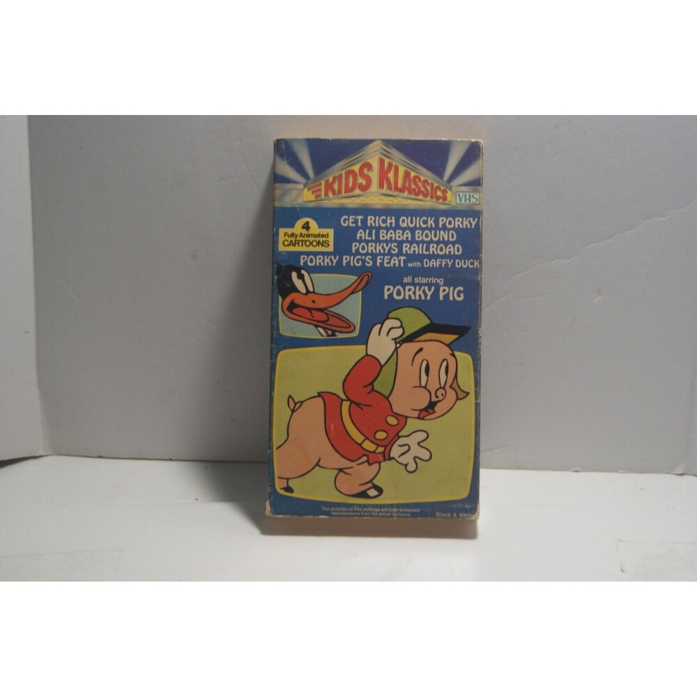 Kids Klassics VHS Daffy Duck Porky Pig Elmer Fud 4 Fully Animated Color Cartoons